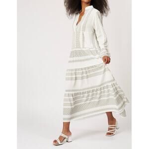 Silk & Salt Women’s Green and White Summer of Love Maxi Size 1X